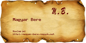 Magyar Bere névjegykártya
