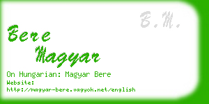 bere magyar business card